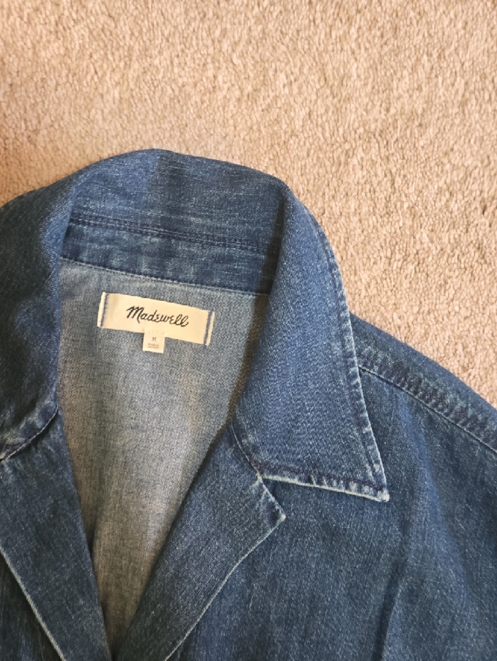 Madewell Blue Denim Button-Front Mini Dress - Picture 3 of 6